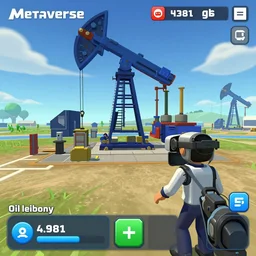 metaverse oil and gas company rpg game, virtual reality, 1 9 8 1, nintendo