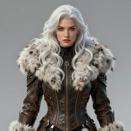 dragon hunter wearing a fur - lined dragonhide jacket!!! beautiful and gorgeous wild white long haired female!! symmetry, character concept art, sharp focus, illustration, art by artgerm! greg rutkowski magali villeneuve wlop! ilya kuvshinov!! sylvain chomet and charlie bowater, octane render, unreal engine 5, highly rendered!!