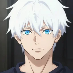 anime style portrait of a young man with white hair and blue eyes, dramatic lighting, anime illustration by Greg rutkowski, yoji shinkawa, 4k, digital art, concept art, trending on artstation, アニメ, featured on pixiv
