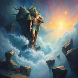 ! dream the oracle of waters by ross tran and claude monet, oil on canvas