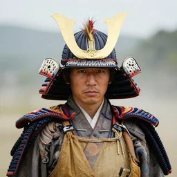 a japanese warrior with a chicken hair, photo by gustave baumann