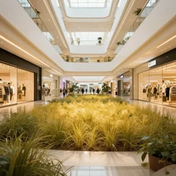 overgrown mall golden light
