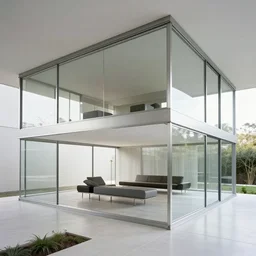 modern house interior, furniture, modern, steel and glass, mies van der rohe, depth of field, detailed and intricate red square environment, 8 k resolution, hyperrealistic, octane render