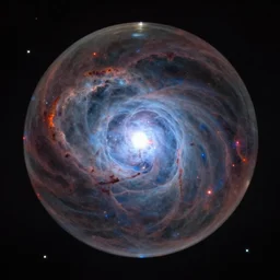 A cosmic glass orb filled with a plasma charged nebula.