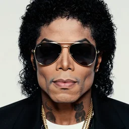 full body portrait of black 1 9 7 0 s michael jackson, gangsta rapper, big nose, tattoos, aviator shades. realistic face, uhd, detailed, symmetrical nikon d 8 5 0. sigma 8 5 mm f 1. 4 dg hsm a. aperture f / 3. 5. shutter speed 1 / 6 0. iso 1 6 0 0