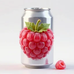 a beer can in the shape of a raspberry. surreal. HQ.