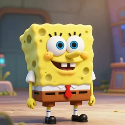 epic portrait of Sponge bob square pants, bloomed lighting, angelic, futuristic, beautiful colors, slightly golden, very detailed, detailed mechanical hands, electrical details, cinematic lighting high details, 4k, 8k, trending on artstation, ultra-realism