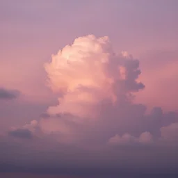 high exposure photograph of cumulonimbus clouds on a pink sunset, dslr photography, 4 k resolution