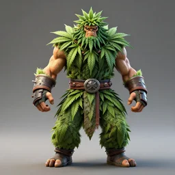 cannabis plant monster in mortal kombat, fighter, 3 d videogame render, 4 k
