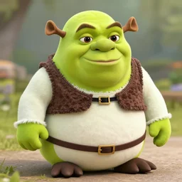 photo of a cute shrek squishmallow, realistic,