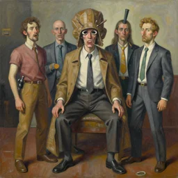postmodernist painting, representation and personification of material greed, generational human, avarice, entity, trending on artstation