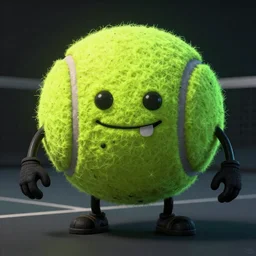 a tennis ball monster, tennis ball, dark, chalky, the matrix, digital art, fantasy, magic, trending on artstation, ultra detailed, professional illustration by Basil Gogos