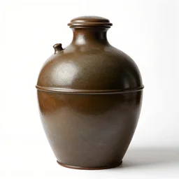 vintage fermentation crock, professional product shot, isolated on a pure white background, centered, entire object in frame, sharp focus, soft studio lighting