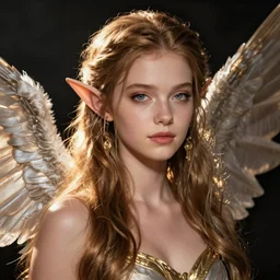 color portrait of an attractive avariel (winged elf) girl, Greg rutkowski, Trending artstation, cinematográfica, digital Art