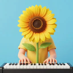 🌻🎹🎼, lowbrow in the style of corrie erickson, 8 k, matte painting,