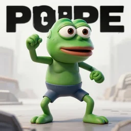 a hyperrealistic scifi poster of pepe in a dynamic pose, 8 k, cryengine, realistic, rendered