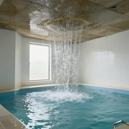 a inndoors waterpar. the ceiling is flooded. craiglist photo.