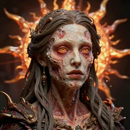 BADASS FILTERS AND EFFECTS, FEATURED ON CG SOCIETY, CGI, HYPER REALISTIC VFX SIMULATION of THE QUEEN OF THE SUN AND HER DEFORMED FACE BY ZDZISŁAW BEKSIŃSKI, H.R. GIGER AND JEFFREY SMITH, INCREDIBLY HIGHLY INTRICATELY DETAILED 3D OCTANE RENDER, PHOTOSHOOT BY DAVID LACHAPELLE