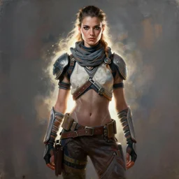 a high fashion model studio backlit portrait of aloy from horizon zero dawn, painting by gaston bussiere, craig mullins, j. c. leyendecker