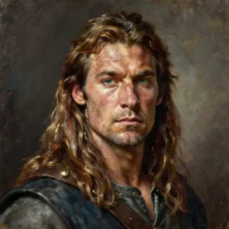 a portrait of Conan the barbarian, oil painting by william bouguereau, hd, sharp focus,