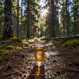 bright nordic forest, sparkling spirits, detailed wide shot, dirt, ground detailed, wet eyes reflecting into eyes reflecting into infinity, beautiful lighting