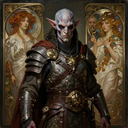 portrait painting of a vedalken warrior, ultra realistic, concept art, intricate details, eerie, highly detailed, photorealistic, octane render, 8 k, unreal engine. art by artgerm and greg rutkowski and charlie bowater and magali villeneuve and alphonse mucha