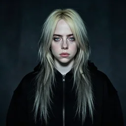 a gothic portrait of billie eilish