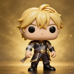 genshin funko pop, hyperrealistic, volumetric golden dappled dynamic lighting, highly detailed, sharp focus, by victo ngai, artgerm
