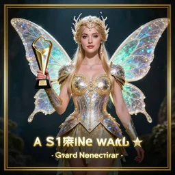 photo of a fairy with sparkling armour, award - winning photo