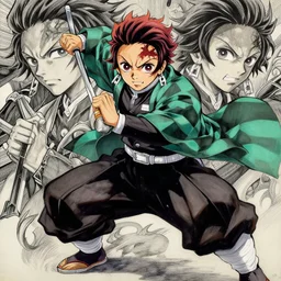 full body demon slayer portrait drawn Tite Kubo and Kubo Tite, fighting pose,inspired by Bleach 2016 manga,intricate detail, photorealistic style, intricate detailed oil painting, detailed illustration, oil painting, painterly feeling, sharp high detail,sharp high detail face