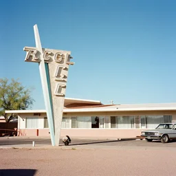a midcentury modern motel in tuscon arizona in the year 1 9 6 7