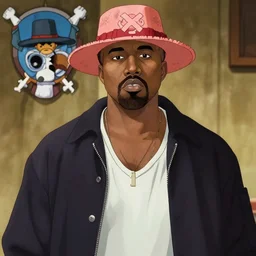frame from One Piece Anime of Kanye West