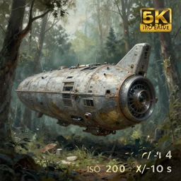 abandoned space station in overgrowth forest, close up, wadim kashin, chesley bonestell, chris foss, vincent di fate, digital painting, xf iq 4, f / 1. 4, iso 2 0 0, 1 / 1 6 0 s, 8 k, raw, featured in artstation, octane render, cinematic, elegant, intricate, 8 k