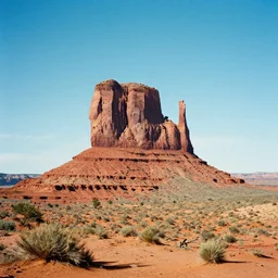 an analog photo of monument valley, taken with fuji pro 4 0 0 h film