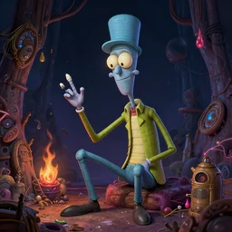 squidward taking an acid trip, digital painting, octane render, intricate detail, highly detailed, trending on artstation