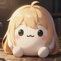cute fumo plush with an OwO face, anime girl