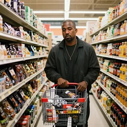 grocery store filled with multiple kanye wests shopping