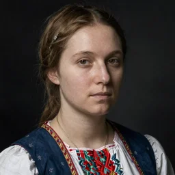 woman dressed in a polish folk dress by georges de la tour, ultra detailed face, 4 k