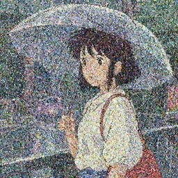 girl in a summer rain ,hand draw,manga,ghibli studio style,retro style,90s vibe,Aesthetic,city