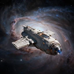 spaceship in a nebula