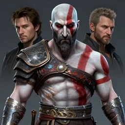 a highly detailed beautiful portrait of kratos futuristic, by gregory manchess, james gurney, james jean