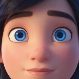 a close up of a person with blue eyes, a screenshot by pixar, featured on cgsociety, photorealism, reimagined by industrial light and magic, official art, unreal engine 5
