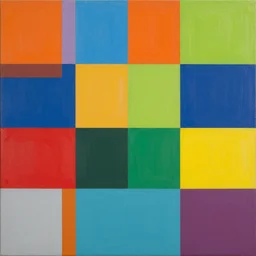 boccadasse but is an extremely flat, geometrical, painting. Regular shapes. Flat colors. Very colorful. Minimalistic style