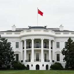 photo of red flag waving over White House