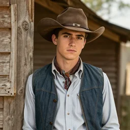a very beautiful young man, old west