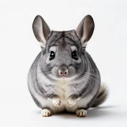 iridescent chinchilla, studio photography, full body, isolated on a pure white background, centered, entire subject in frame, sharp focus, soft studio lighting