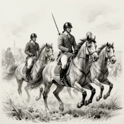 “Cavalry Charge, Swords, Horses, sketch, 8k, Ultra High Quality”