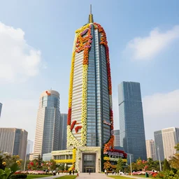 skyscraper made flowers