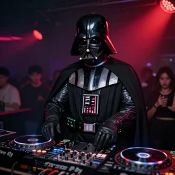 darth vader djing at a club