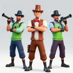 screenshot of the three stooges in fortnite